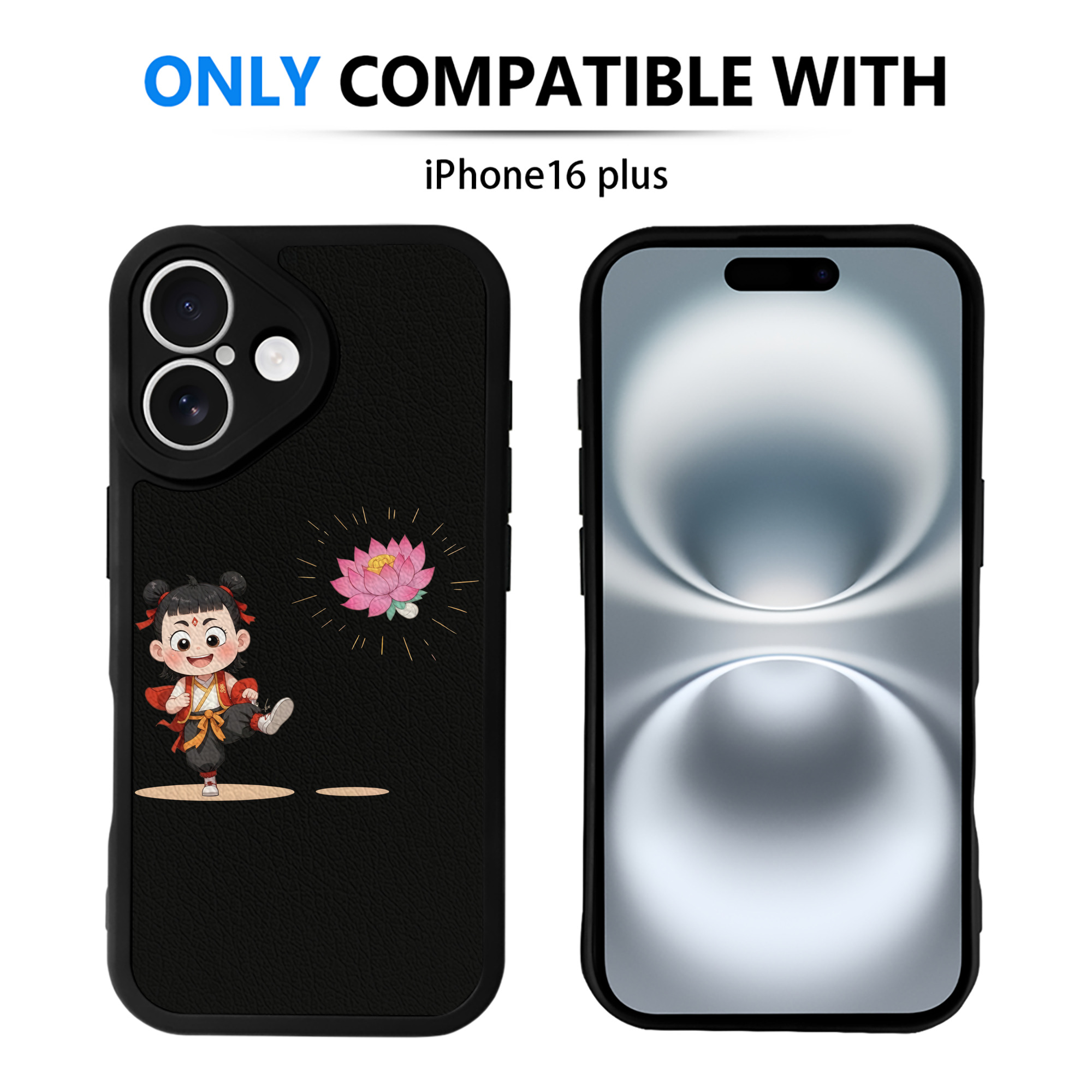 （画像用） Ne Zha 2 ナタ 魔童の大暴れ 【iPhone 16シリーズ対応】シリコンスマホケース（レザー調） 材質：シリコン